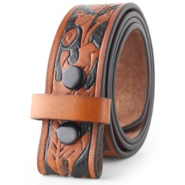 Western Belt without buckle for men – Full Grain Leather Cowboy Belts for jeans - One Piece Leather strap belt, USA,2022-01, size 44