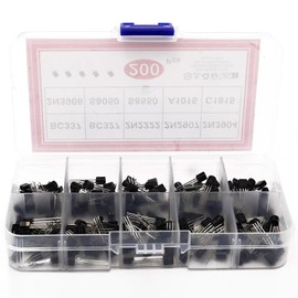 BEHOSHI 200 Pcs Transistor Set, Triode, 10 Types, Power Transistors, TO-92, BC337, BC327, 2N2222, 2N2907, 2N3904, 2N3906, S8050, S8550, A1015, C1815 with Storage Case