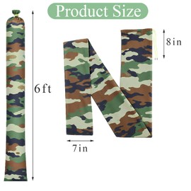 Long Camo Sand Bags for Floods Woodland Camouflage with Reflective Strips Elastic Bands and Handles for Easy Transportation Reusable and Used for Flood Barrier of Garage Doors Windows (4, 6feet)