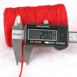 jijAcraft 2mm x 100m Jute Twine String for Crafts, Decoration, Gift Wrapping, Gardening (Red)