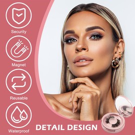 EIYVPRA 1 Pair 4 Pieces Magnetic Eyelashes with 1 Piece Pliers, Magnetic Eyelashes, Magnetic Natural Look, 3D Magnetic False Eyelashes, Reusable, Durable