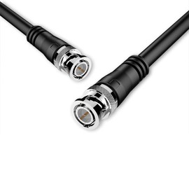CABLEPELADO BNC Cable RG 59 Male to Male Impedance 75 Ohm for High Frequency Video and Audio Transmission - Black - 2m