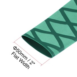 sourcing map Heat Shrink Wrap Tubing for Fishing Rod Grips, 30mm Dia 50mm Flat 3.3ft 1.8:1 rate Green