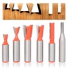 Sinoprotools 6Pcs Dovetail Router Bit Set 1/2 Inch Shank, Dovetail
