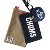 Chums Bag 3P Shoulder Pouch Sweat Nylon, Navy x Beige