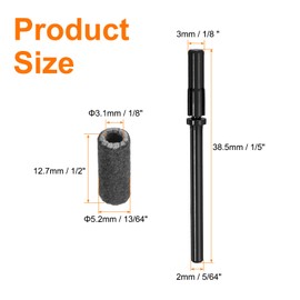 HARFINGTON 100pcs Sanding Bands for Nail Drill, 240# Grit Small Sanding Band with 3mm / 1/8" Mandrel, Mini Drill Bits Nail Tech File for Acrylic Gel Nail Shaping Polishing, Black