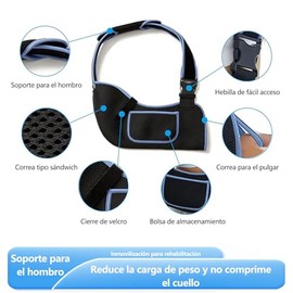 Cabestrillo Inmovilizador de Hombro, Cabestrillo para Brazo Adulto Ajustable, Lesiones de hombro, Brazo Izquierdo y Derecho, Hombres y Mujeres, Cómodo Cabestrillo Médico para Roto, Dislocado