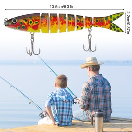 Newofview Set of 3 fishing lures, rubber fish bait, artificial bait wobbler, pike fish bait set for pike, perch, zander (colour)