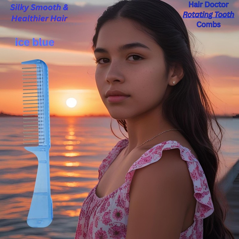 The Hair Doctor Handle Comb with silky smooth rotating teeth