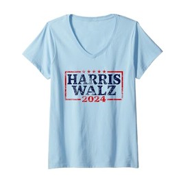 Womens Harris Walz 2024 Election Kamala Harris Tim Walz 2024 V-Neck T-Shirt