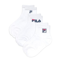 Fila Socks, Kids, Boys, Girls, Crew Length, 3 Pairs Set, 5.9 - 7.9 inches (15 - 20 cm), 7.5 - 9.4 inches (19 - 24 cm), Juniors, Babies, Children, Water Absorbent, Quick Drying, Antibacterial,