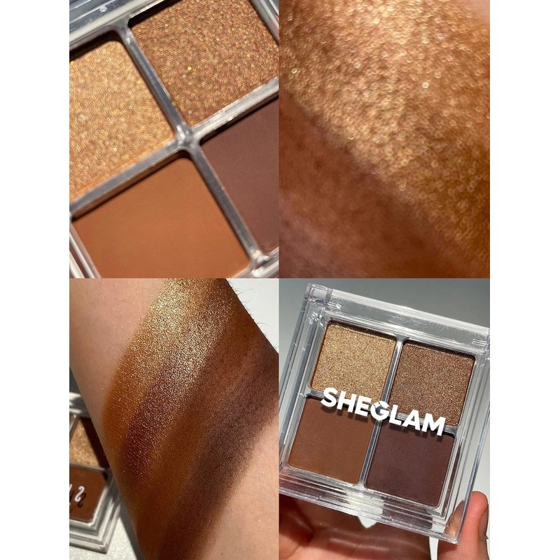 SHEGLAM Cosmic Crystal Eyeshadow Quad 4-Color Matte Glitter Eyeshadow Palette