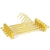Amber Home 10 Pack Ultra Light Gold Trouser Hangers Skirt