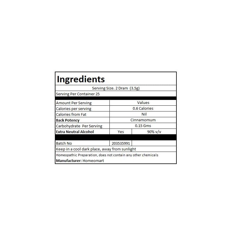homeomart.com Cinnamomum Homeopathy Pellets (Pills) in 200C Potency, Pack of