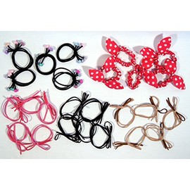 Hair Accessories Elastic Hair Tie Bunny Rabbit Ear Band Hair Rope (Set of 25)