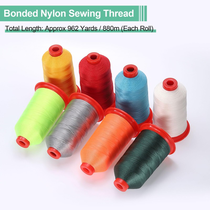 QUARKZMAN 962 Yards Bonded Nylon Sewing Thread Size 630D/3 Sewing