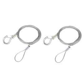 Drop Prevention Wire Hanging Hooks, Set of 2, Picture Rail, Wire Hook, Power Mini Wire, Sling with Hook, Adjustable Stainless Wire, Billboard Sling, Sign Sling, Fixed Safety Wire, Length 59.1 inches (150 cm), Diameter 0.06 inches (1.5 mm), Hanging Hooks 