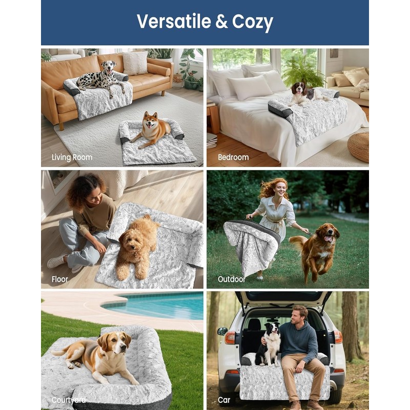 blunique Calming Small Dog Bed for Couch, 35 x 31