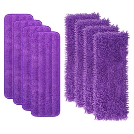 Yicotira 4+4 Reusable Power Mop Refill Compatible with Swiffer Power Mop - Swifter Powermop Pads Refills - Multi-Surface & Wood Mopping Pad Refil for Floor Cleaning - Washable Microfiber Pad