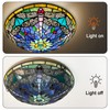 ARTZONE Tiffany Ceiling Lights, Stained Glass Ceiling Light 3-Lights 16