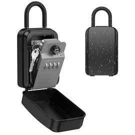 Security Key Box, Wall Mounted, Key Box, Dial Lock, 4-Digit Dial, Small Items, Key Storage, Key Management, Key Storage, Seal Storage, Waterproof Cover, Resetable, Interior, Stylish, PIN Code, Office,