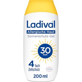 Ladival Allergic Skin Sun Protection Gel SPF 30: Sun Cream for the Body for Sun Allergy and Mallorca Acne, Waterproof, with 4-Way Cell Protection, 200 ml