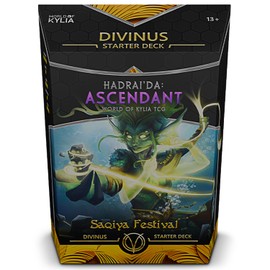 World of Kylia Saqiya Festival Starter Deck Divinus – TCG Strategy Board Games for Adults, Fun Fantasy Adult Board Games for Family Game Night Deck Building with RPG Dice & Card Game for Ages 13+