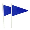 Lebei 12Pack Small Blue Pennant Stick Flag Mini Triangle Blank