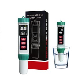 Digital PH Meter, Pool Salt Tester, Digital 5 in 1 Salinity pH EC Temp TDS Meter for Water Quality, Waterproof Water Tester for Swimming Pool Drinking Aquarium Hydroponic Hot Tub Spas