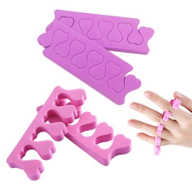 Dreamil Schwamm Fingerteiler 24-teiliger Zehenteiler Fingernagel und Zehennagel Separator Pads für Maniküre Pediküre Schmieren Gel Nagel Werkzeug Zubehör(Rosa/Lila)