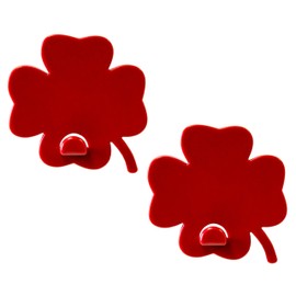 KalaMitica - Set of 2 Magnetic Wall Hangers with Powerful Magnet - Red Four Leaf Clovers