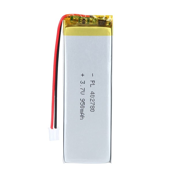 AKZYTUE 3.7V 950mAh 402780 Lipo Battery Rechargeable Lithium Polymer ion Battery Pack with JST Connector