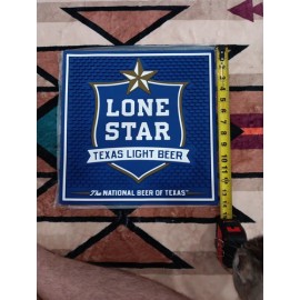 Lone Star Light Texas Light beer Rubber Bar Runner Mat No Spill 14 X 14 Inches