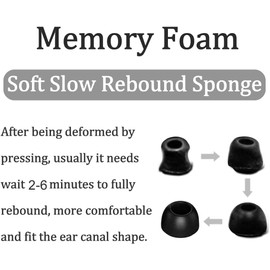BLLQ Memory Foam Ear Tips Compatible with JBL Tune 230NC TWS Earbuds, Foam Ear Buds Noise Cancelling Ear Cap Ear Plug Eartips, LMS 3 Size 3 Pairs,Black 214