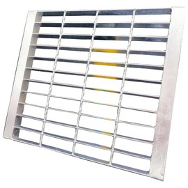 DuuMuut Galvanized Steel Drain Grate with Base, 16x16 Outdoor Drain Cover and Frame, B Class Sewer Grate with Lip, Durable Heavy Duty Channel Grate, Sliver Square Drainage Grate Driveway