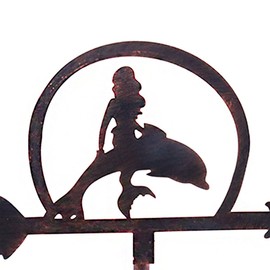 Alnicov Mermaid Metal Weather Vane,Vintage Weather Vane Direction Indicator for Outdoor Garden Roof Paddock Decoration Weather Vane