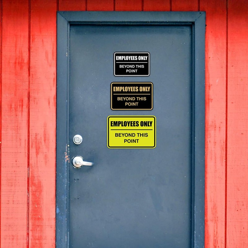 Employees Only Beyond This Point Sign - Large (Black-Gold)