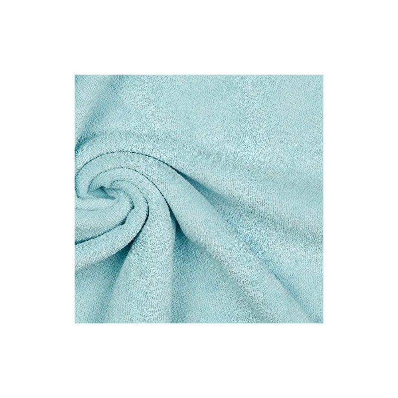Stretch Cotton Terry Towelling Fabric Material - Pale Blue, 1Mtr