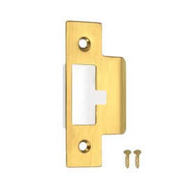 sourcing map Door Strike Plate, 70mm x 42mm 201 Stainless Steel Latch Deadbolt Strike Plate for Door Frame Door Jamb, Gold