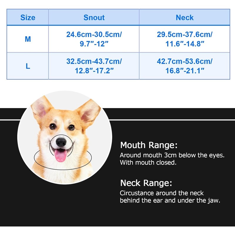Adjustable Dog Muzzle, Durable Pet Muzzle Chew-Resistant, Dog Head Collar
