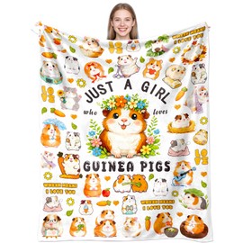 Jeambromi Guinea Pig Blanket Gifts for Girls Women Guinea Pig Throw Blanket Birthday Stuff Gifts Bedding Decor 50"x40"