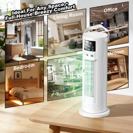 Portable Air Conditioner 3 Speeds Mist Spray Storm Mode Timer 120 Oscillation Remote Control Sleep Mode Home Office Bedroomcolor: White, plug type: US, voltage (v): 110-120 V
