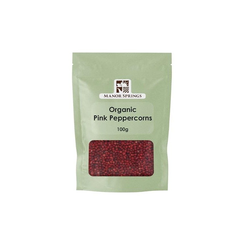 Organic Whole Pink Peppercorns 100g by Manor Springs Organic