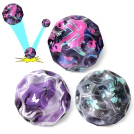 Willingood 3-St Moon Ball, Spaceball, Mini Rubber Ball, Super High Bouncing Lightweight Jumping Ball, Bouncy Spaceballs for Children, Interactive Toy for Stress Relief