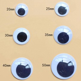 20 occhi autoadesivi oscillanti, 40 mm, occhi in plastica per fai da te, occhi di bambola, occhi oscillanti, occhi neri, occhi di bricolage, wiggle Googly eyes per fai da te