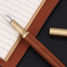 Walfront Wooden Fountain Pen Elegant Pen for Calligraphy Signature Executive Business, Top Rated Wood Handmade Fountain Pen 0.7 mm (Rosewood)