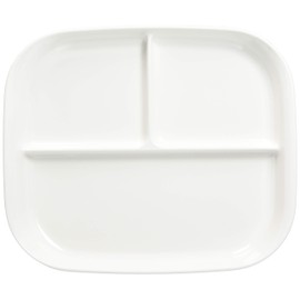 Pearl Metal K-6388 Tableware, Plate, Divider, Square Plate, Easy to Use, White, Made in Japan