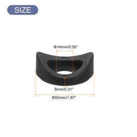 sourcing map 6Pcs Plastic Round Washers, 14mm x 50mm x 5mm Black PE Concave Washer Spacer Hardware Machine Fastener for Round Tube Fixing