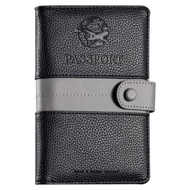 EPROICKS Passport Protective Cover, Passport Holder with RFID Blocker, Travel Wallet, Passport Bag Organiser with Zip, Coin Compartment for Credit Cards, ID, Travel Documents, black, Modern