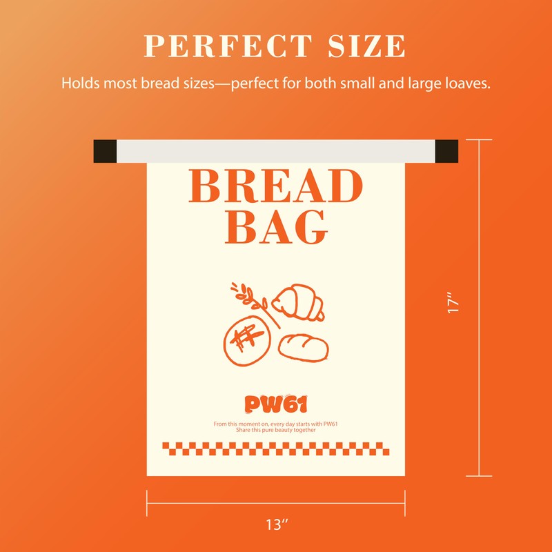 PW61 Beeswax Bread Bags for Homemade Bread. 2 Pack XL